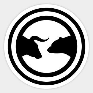 Crypto Trend Symbol - Bull and Bear Sticker